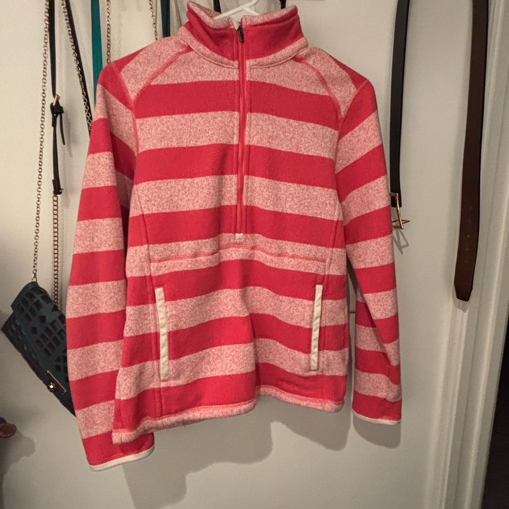 Patagonia Pink and White Fleece Pullover